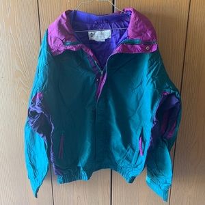 Columbia Windbreaker Green & Purple Jacket